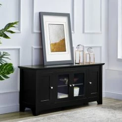 Alternative view of New 🌟 Middlebrook Designs Middlebrook Leona 53-inch 4-door TV Console - Black 🤩