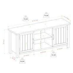 Promo 👍 Middlebrook Designs Middlebrook Wind Gap 58-inch Groove Door TV Console White Oak ⌛ -Middlebrook Sales unnamed file 301