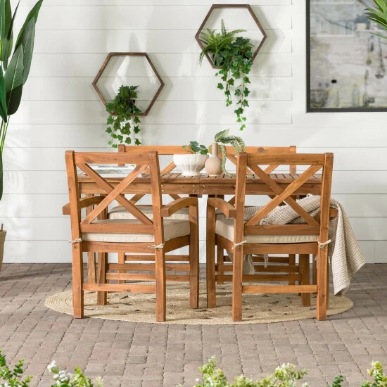 New โญ Middlebrook Designs Middlebrook Surfside 5-Piece Acacia Wood X-Back Outdoor Dining Set ๐ 3 New โญ Middlebrook Designs Middlebrook Surfside 5-Piece Acacia Wood X-Back Outdoor Dining Set ๐