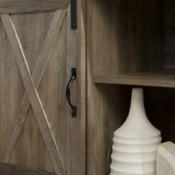 Discount ⭐ Middlebrook Designs Middlebrook 52-Inch Sliding Barn Door Corner TV Console White / Rustic Oak Top 🛒 -Middlebrook Sales unnamed file 309