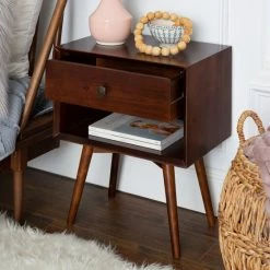 Wholesale ✨ Middlebrook Designs Middlebrook Mid-Century Solid Wood 1-Drawer, 1 Shelf Nightstand White 🎁 -Middlebrook Sales unnamed file 31