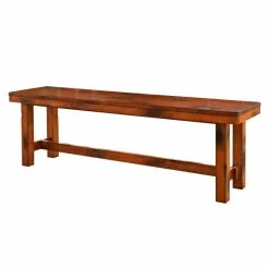 Outlet 🎉 Middlebrook Designs 60-inch Distressed Trestle Dining Bench - Rustic Dark Oak ⭐ -Middlebrook Sales unnamed file 3105