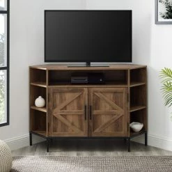 Alternative view of Top 10 ✔️ Middlebrook Designs Rustic 48-inch Corner TV Stand Console Rustic Oak ⭐