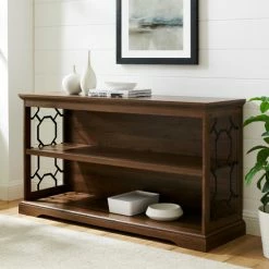 New ๐ Middlebrook Designs Middlebrook 52-Inch Metal Accent Lateral Bookshelf Dark Walnut ๐งจ