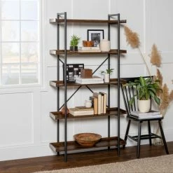 Coupon โจ Middlebrook Designs Middlebrook Edelman Dark Walnut Urban Industrial Pipe Bookshelf โจ