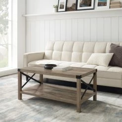 Budget 🔔 Middlebrook Designs Middlebrook Kujawa Metal Coffee Table With X-shaped Metal Accents White Oak 😀 -Middlebrook Sales unnamed file 314