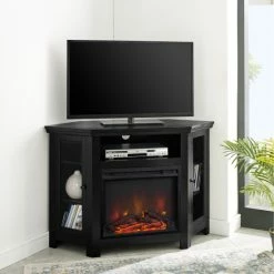 Promo ๐งจ Middlebrook Designs Middlebrook 48-inch Corner Fireplace TV Console - Black ๐