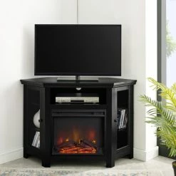 Alternative view of Promo 🧨 Middlebrook Designs Middlebrook 48-inch Corner Fireplace TV Console - Black 😉