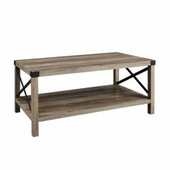 Budget 🔔 Middlebrook Designs Middlebrook Kujawa Metal Coffee Table With X-shaped Metal Accents White Oak 😀 -Middlebrook Sales unnamed file 316