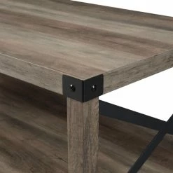 Budget 🔔 Middlebrook Designs Middlebrook Kujawa Metal Coffee Table With X-shaped Metal Accents White Oak 😀 -Middlebrook Sales unnamed file 317