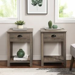 Top 10 💯 Middlebrook Designs Middlebrook One-Drawer Farmhouse Nightstand, Set Of 2 Rustic Oak 🧨