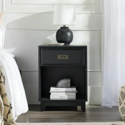 Best deal 🔥 Middlebrook Designs Middlebrook Modern Solid Wood 1-Drawer Nightstand Walnut ✨