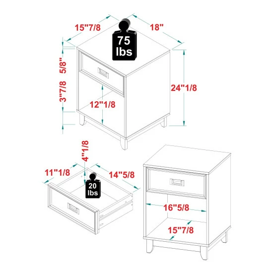 Best deal 🔥 Middlebrook Designs Middlebrook Modern Solid Wood 1-Drawer Nightstand Walnut ✨ 9 Best deal 🔥 Middlebrook Designs Middlebrook Modern Solid Wood 1-Drawer Nightstand Walnut ✨ - Image 7
