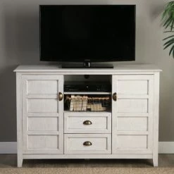 New 🔥 Middlebrook Designs Middlebrook Kujawa 52-inch TV Stand Console - White Wash ✔️