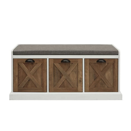 Outlet ๐ฅฐ Middlebrook Designs Rustic 3-Drawer Storage Bench Grey Wash / Oatmeal Cushion ๐ 6 Outlet ๐ฅฐ Middlebrook Designs Rustic 3-Drawer Storage Bench Grey Wash / Oatmeal Cushion ๐ - Image 4
