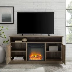 Hot Sale 👏 Middlebrook Designs Middlebrook 60-inch Barn Door Fireplace TV Console Grey Wash 😍 -Middlebrook Sales unnamed file 3379