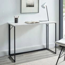 Buy ⭐ Middlebrook Designs Middlebrook Ipsen 42-Inch Modern Writing Desk White Faux Marble 🔔