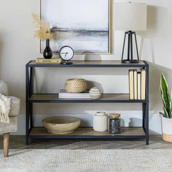 Outlet ๐ Middlebrook Designs Hattie 40-inch X-frame Bookshelf Driftwood / Black Metal ๐คฉ 4 Outlet ๐ Middlebrook Designs Hattie 40-inch X-frame Bookshelf Driftwood / Black Metal ๐คฉ - Image 2