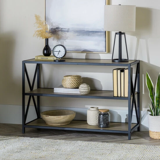 Outlet ๐ Middlebrook Designs Hattie 40-inch X-frame Bookshelf Driftwood / Black Metal ๐คฉ 5 Outlet ๐ Middlebrook Designs Hattie 40-inch X-frame Bookshelf Driftwood / Black Metal ๐คฉ - Image 3
