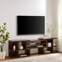 Alternative view of Buy ✨ Middlebrook Designs Middlebrook Art-Deco Adjustable TV Console Dark Walnut 😉