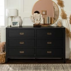 Brand new 🧨 Middlebrook Designs Middlebrook Modern Solid Wood 6-Drawer 👗 Dresser Black ❤️