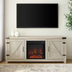Top 10 ❤️ Middlebrook Designs Middlebrook Firebranch 58-inch Barn Door Fireplace TV Console Stone Grey 🛒