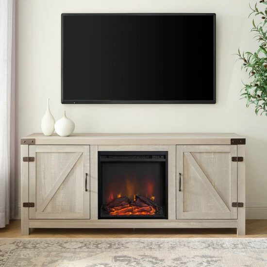 Top 10 ❤️ Middlebrook Designs Middlebrook Firebranch 58-inch Barn Door Fireplace TV Console Stone Grey 🛒 3 Top 10 ❤️ Middlebrook Designs Middlebrook Firebranch 58-inch Barn Door Fireplace TV Console Stone Grey 🛒