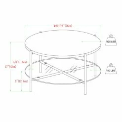 Brand new 🔥 Middlebrook Designs Middlebrook Howell Round Coffee Table Gold / White Faux Marble 🎁 -Middlebrook Sales unnamed file 3675