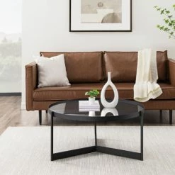 Best deal โญ Middlebrook Designs Contemporary Smoked Glass-Top Round Coffee Table โค๏ธ