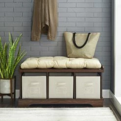 Outlet ❤️ Middlebrook Designs Middlebrook Paradise Hill Storage Bench With Cushion Driftwood ✨