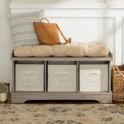 Alternative view of Outlet ❤️ Middlebrook Designs Middlebrook Paradise Hill Storage Bench With Cushion Driftwood ✨