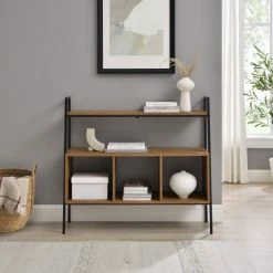 Discount 😉 Middlebrook Designs Middlebrook Modern Industrial 3-Cubby Storage Console White/english Oak ⭐