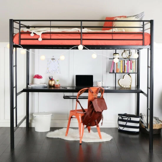 Budget ๐ Middlebrook Designs Middlebrook Abner Full Metal Black Loft Bed With Desk ๐ 3 Budget ๐ Middlebrook Designs Middlebrook Abner Full Metal Black Loft Bed With Desk ๐