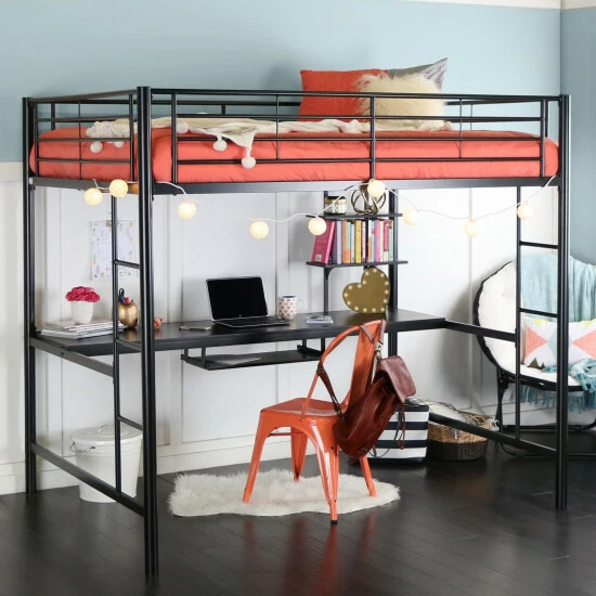 Budget ๐ Middlebrook Designs Middlebrook Abner Full Metal Black Loft Bed With Desk ๐ 4 Budget ๐ Middlebrook Designs Middlebrook Abner Full Metal Black Loft Bed With Desk ๐ - Image 2