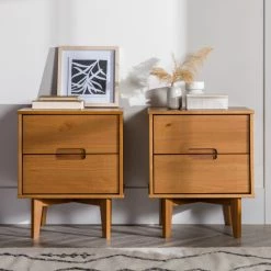 Middlebrook Sales 30 Hot Sale โจ Middlebrook Designs Middlebrook Mid-Century Solid Wood 2-Drawer Nightstand, Set Of 2 Natural Pine ๐ฅ