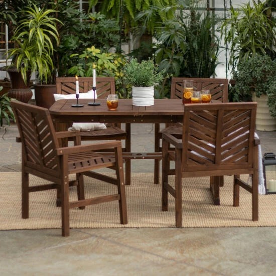Deals ๐ฅ Middlebrook Designs Middlebrook Hydaburg 5-Piece Acacia Extension Dining Set Dark Brown ๐งจ 4 Deals ๐ฅ Middlebrook Designs Middlebrook Hydaburg 5-Piece Acacia Extension Dining Set Dark Brown ๐งจ - Image 2