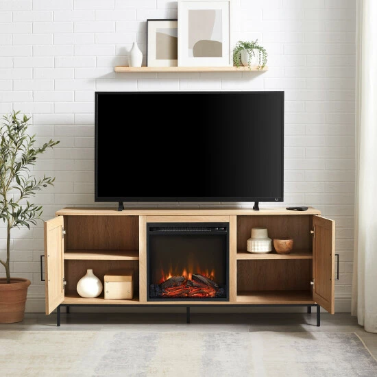 Hot Sale โจ Middlebrook Designs Middlebrook Farmhouse Barn Door Fireplace TV Stand Rustic Oak ๐ 6 Hot Sale โจ Middlebrook Designs Middlebrook Farmhouse Barn Door Fireplace TV Stand Rustic Oak ๐ - Image 4
