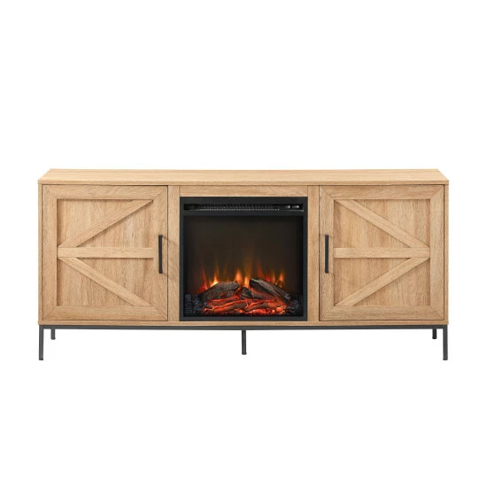 Hot Sale โจ Middlebrook Designs Middlebrook Farmhouse Barn Door Fireplace TV Stand Rustic Oak ๐ 7 Hot Sale โจ Middlebrook Designs Middlebrook Farmhouse Barn Door Fireplace TV Stand Rustic Oak ๐ - Image 5
