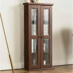 Promo ⭐ Middlebrook Designs Middlebrook 41-inch Tall Media Storage Cabinet - Traditional Brown 😉
