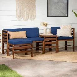 Best Sale 🧨 Middlebrook Designs Middlebrook 5-Piece Acacia Wood Outdoor Patio Modular Sectional Dark Brown / Navy Blue 🔔 -Middlebrook Sales unnamed file 3858