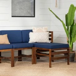 Best Sale 🧨 Middlebrook Designs Middlebrook 5-Piece Acacia Wood Outdoor Patio Modular Sectional Dark Brown / Navy Blue 🔔 -Middlebrook Sales unnamed file 3862