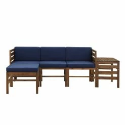 Best Sale 🧨 Middlebrook Designs Middlebrook 5-Piece Acacia Wood Outdoor Patio Modular Sectional Dark Brown / Navy Blue 🔔 -Middlebrook Sales unnamed file 3863