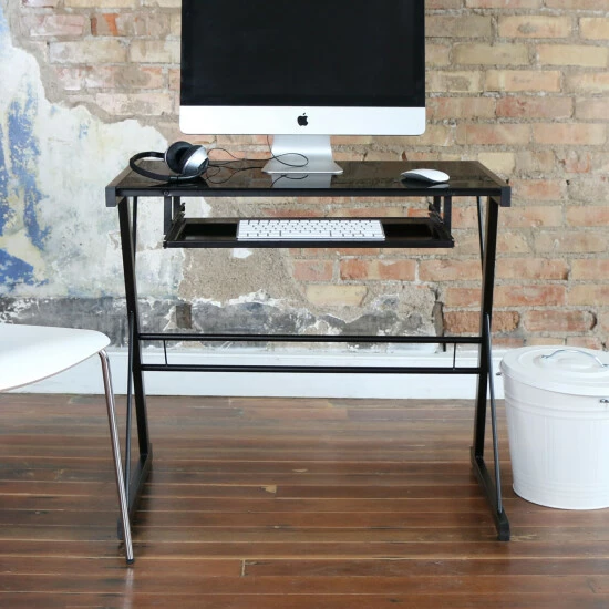 Budget ๐ Middlebrook Designs Middlebrook Metal And Glass Compact Computer Desk - Black ๐ 7 Budget ๐ Middlebrook Designs Middlebrook Metal And Glass Compact Computer Desk - Black ๐ - Image 5