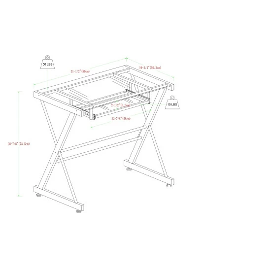 Budget ๐ Middlebrook Designs Middlebrook Metal And Glass Compact Computer Desk - Black ๐ 9 Budget ๐ Middlebrook Designs Middlebrook Metal And Glass Compact Computer Desk - Black ๐ - Image 7