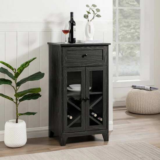 Brand new 🔥 Middlebrook Designs Middlebrook Glass-Door Bar Cabinet With Bottle Storage English Oak ⌛ 4 Brand new 🔥 Middlebrook Designs Middlebrook Glass-Door Bar Cabinet With Bottle Storage English Oak ⌛ - Image 2