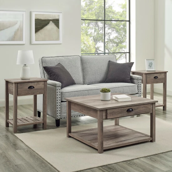 Outlet โ Middlebrook Designs 3-Piece Farmhouse Table Set Grey Wash ๐ 3 Outlet โ Middlebrook Designs 3-Piece Farmhouse Table Set Grey Wash ๐