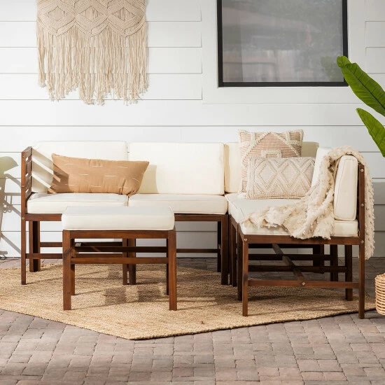 Outlet โ Middlebrook Designs Middlebrook 6-Piece Acacia Frame Patio Modular Sectional Dark Brown / Navy Blue ๐ 7 Outlet โ Middlebrook Designs Middlebrook 6-Piece Acacia Frame Patio Modular Sectional Dark Brown / Navy Blue ๐ - Image 5