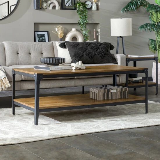 Outlet ๐ Middlebrook Designs Witten 46-inch Angle Iron Coffee Table - Barnwood ๐ฏ 5 Outlet ๐ Middlebrook Designs Witten 46-inch Angle Iron Coffee Table - Barnwood ๐ฏ - Image 3