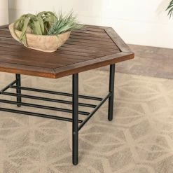 Best Pirce 🔔 Middlebrook Designs Middlebrook Acacia And Metal Hexagon Outdoor Coffee Table ⌛ -Middlebrook Sales unnamed file 4041