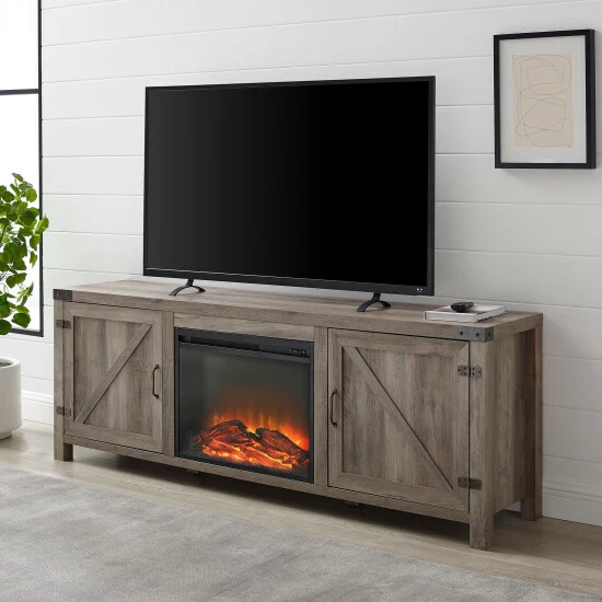 Brand new ๐ Middlebrook Designs Middlebrook 70-inch Barn Door Fireplace TV Console Rustic Oak ๐ 5 Brand new ๐ Middlebrook Designs Middlebrook 70-inch Barn Door Fireplace TV Console Rustic Oak ๐ - Image 3